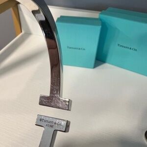 Tiffany & Co “T” Square Bracelet In Sterling Silver Size XL